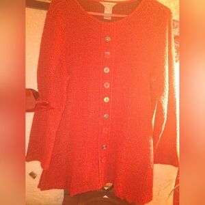 Multiples Vibrant Red Cardigan Sweater